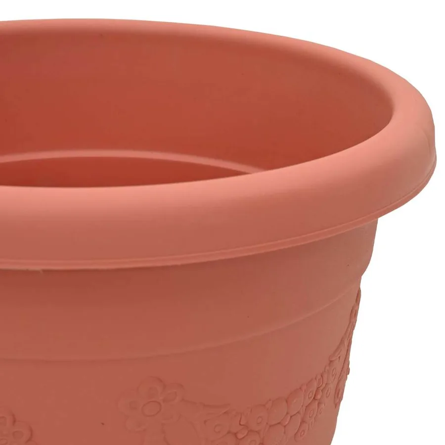 Pot à fleurs rond 6 pcs Rouge brique Ø 30 x 25 cm Plastique - 7