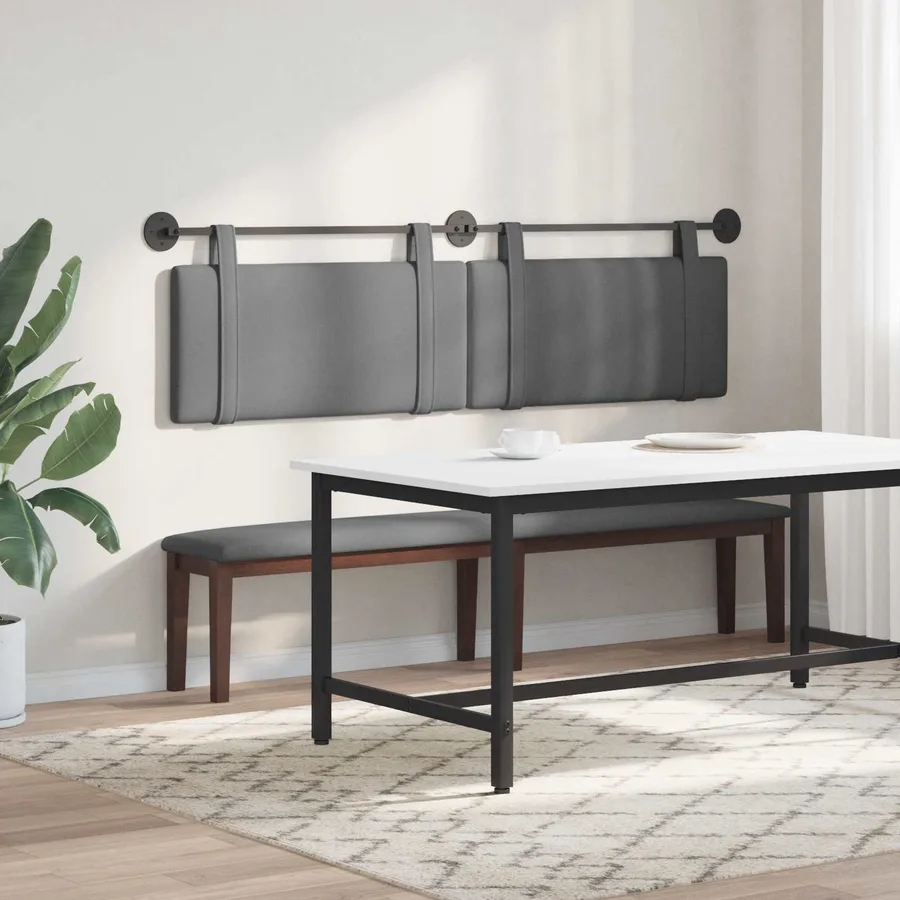 Tête de lit suspendue Gris foncé Tissu - 4