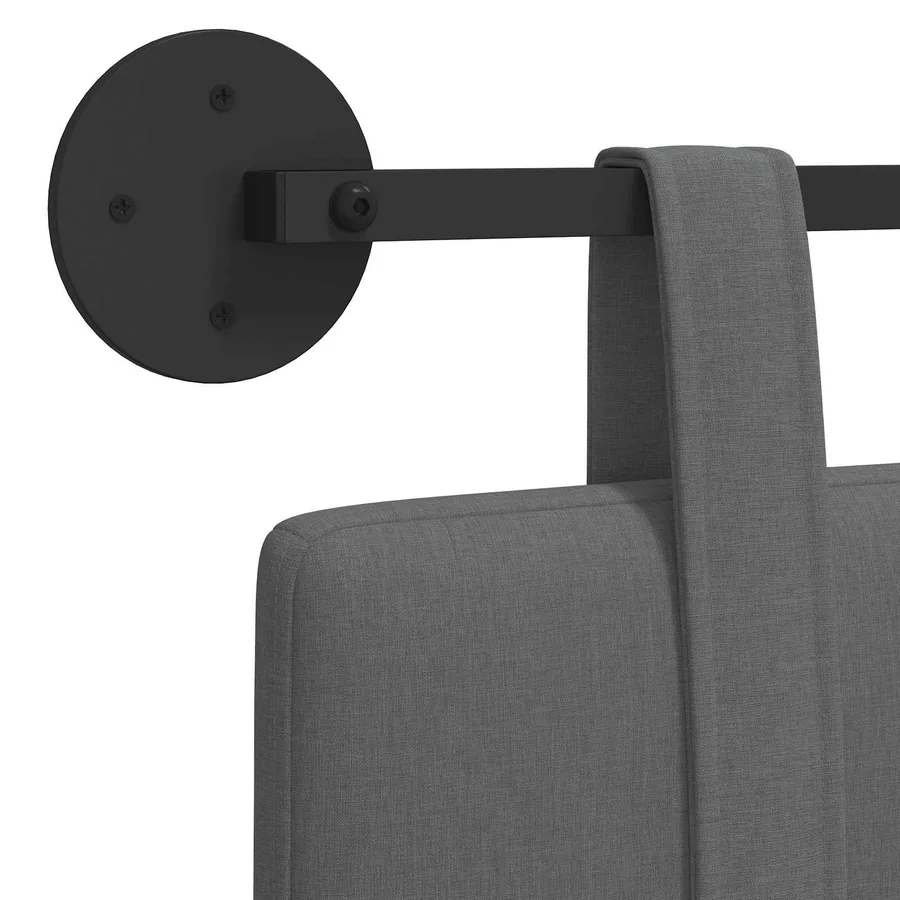 Tête de lit suspendue Gris foncé Tissu - 9