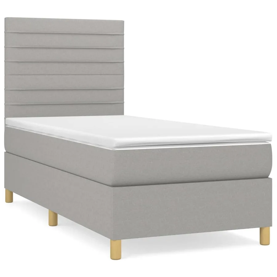 Sommier à lattes de lit avec matelas Gris clair 80x200 cm Tissu - 2