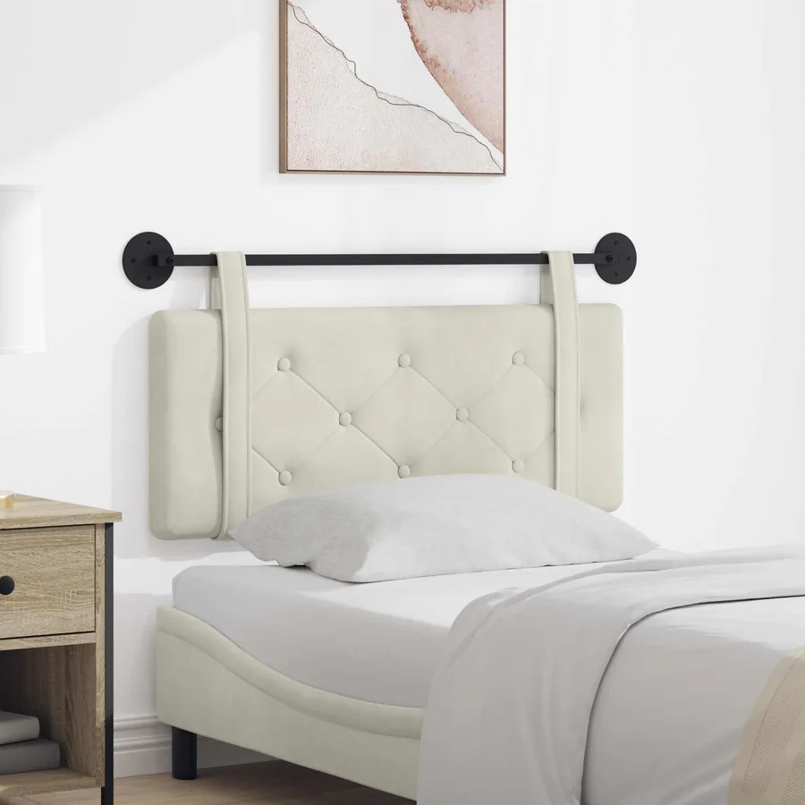 Tête de lit suspendue Crème Velours