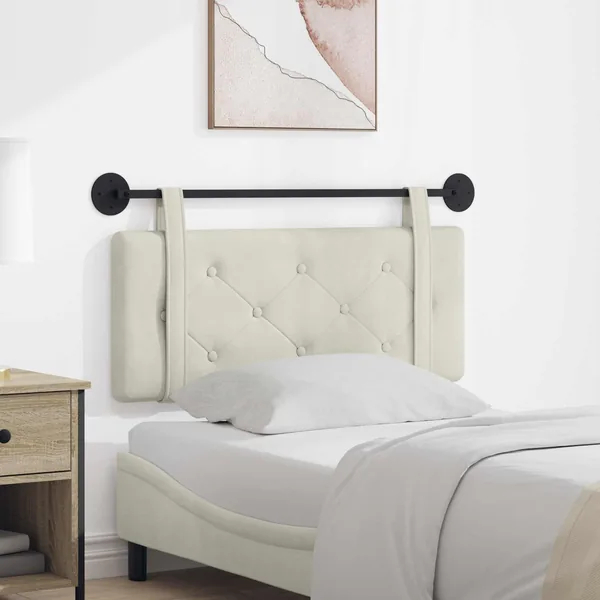 Tête de lit suspendue Crème Velours