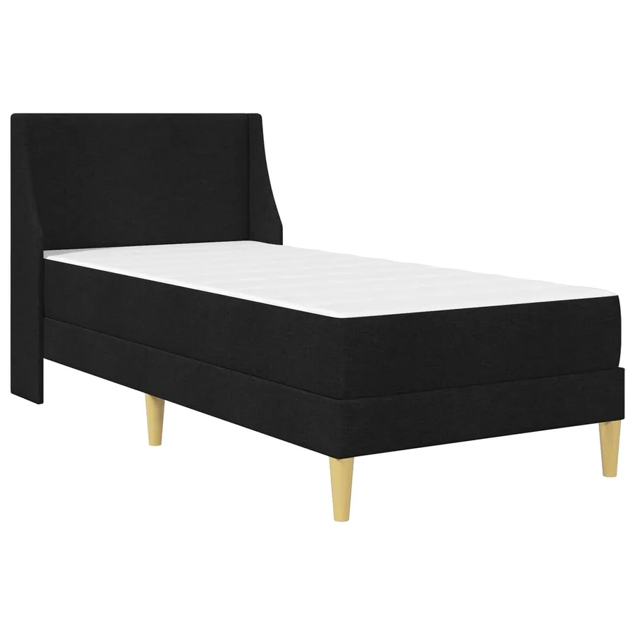 Cadre de lit avec matelas Noir 90 x 200 cm Polyester - 3