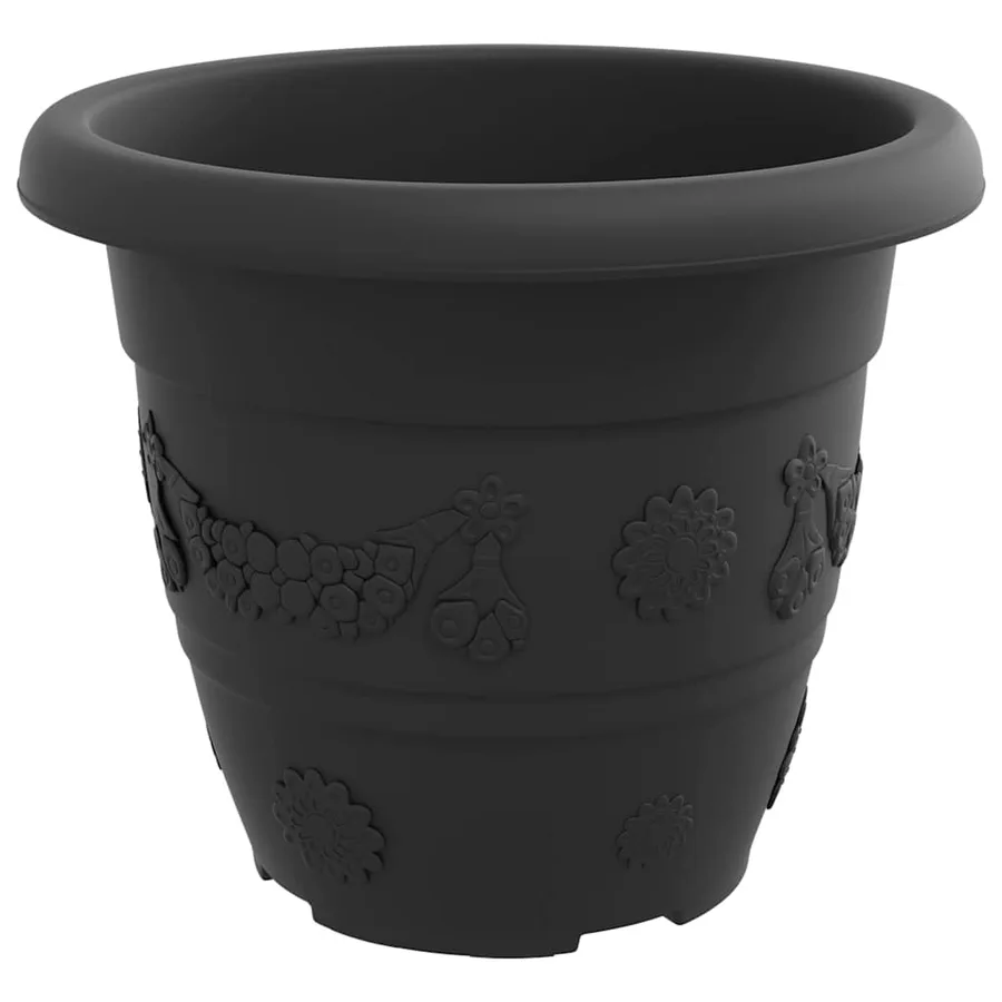 Pot à fleurs rond 24 pcs Noir Ø 26 x 21,5 cm Plastique - 5