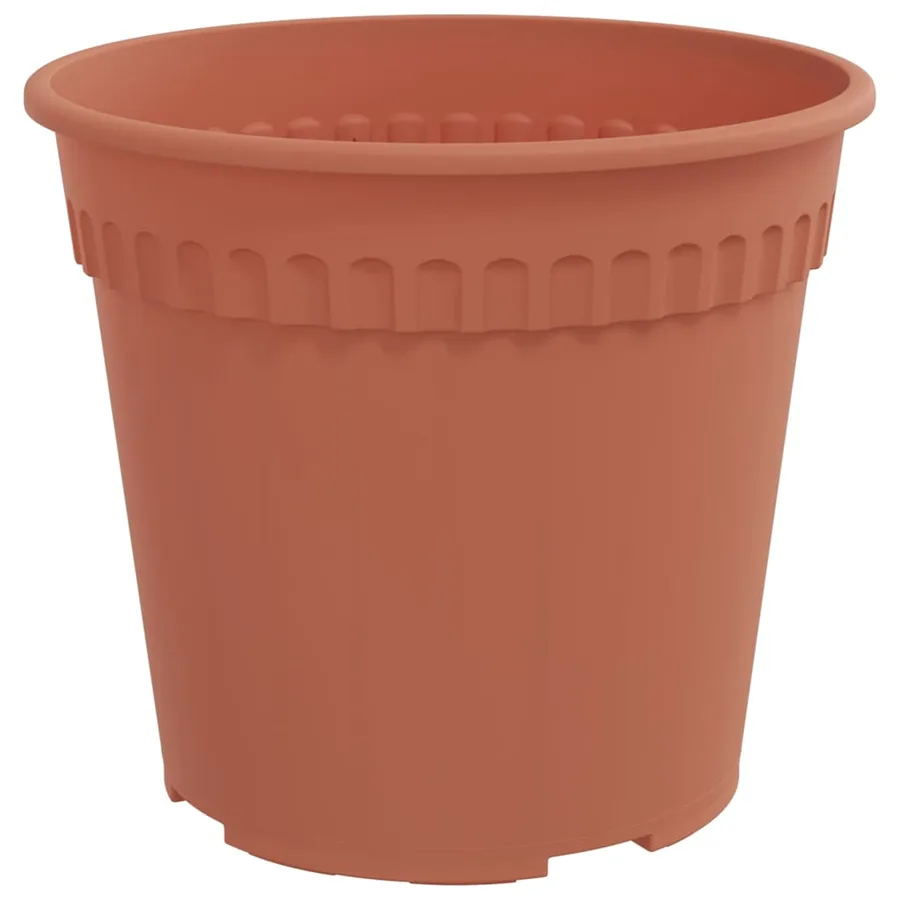 Pot à fleurs rond 24 pcs Rouge brique Ø 19 x 16 cm Plastique - 5