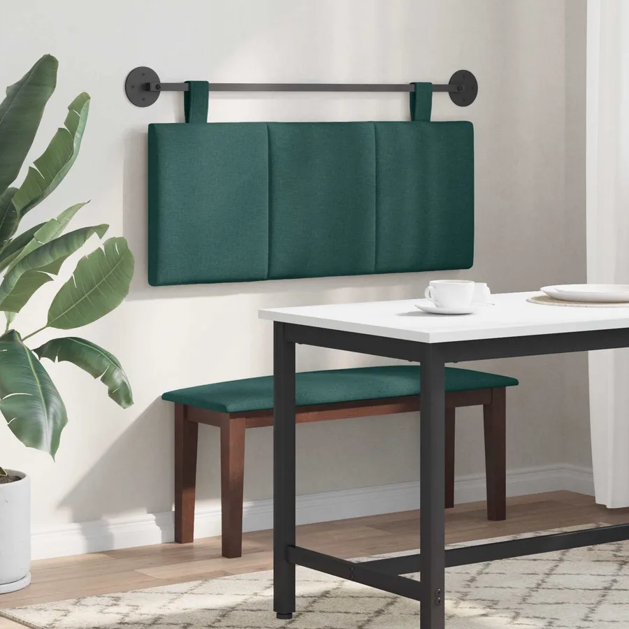 Tête de lit suspendue Vert foncé Tissu - 4