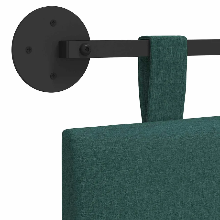 Tête de lit suspendue Vert foncé Tissu - 9