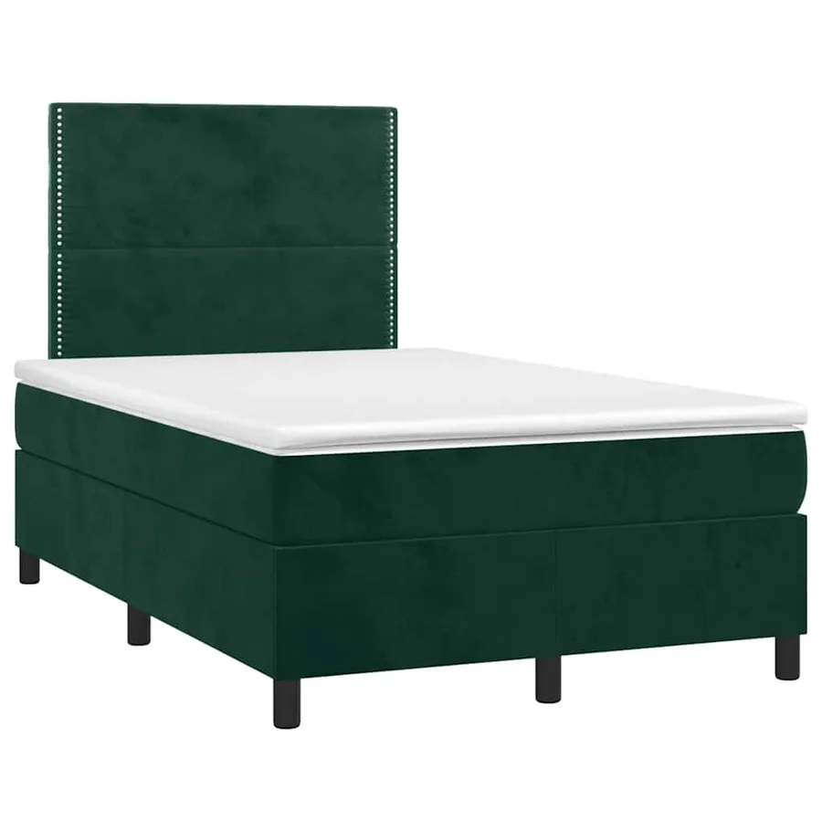 Sommier à lattes de lit matelas et LED Vert foncé 120x200 cm - 3