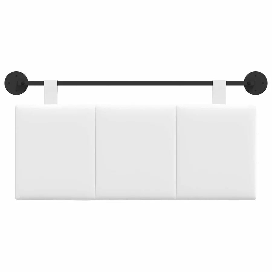 Tête de lit suspendue Blanc Tissu - 5