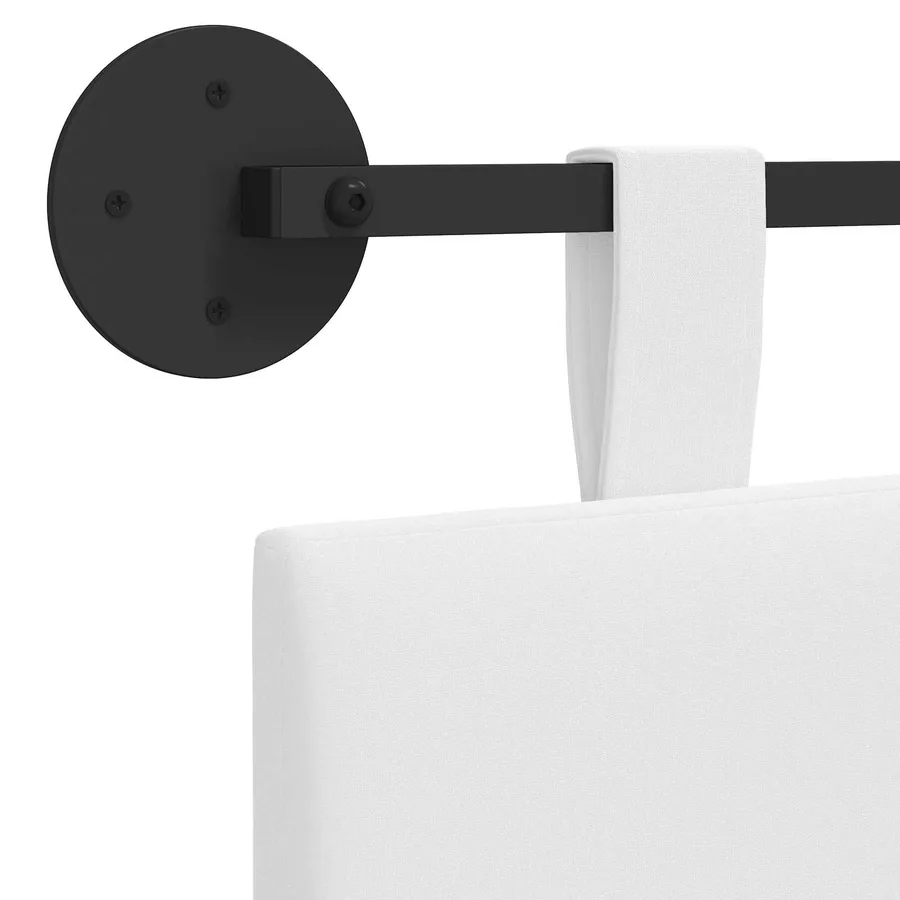 Tête de lit suspendue Blanc Tissu - 9