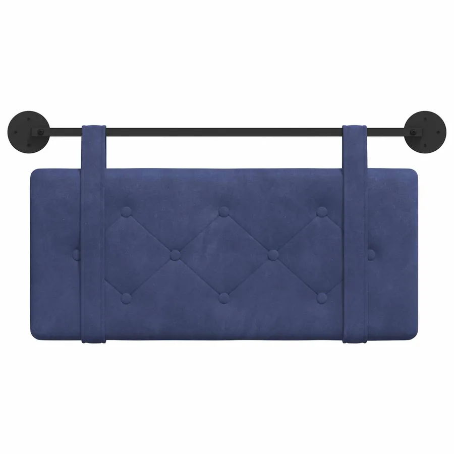 Tête de lit suspendue Bleu police Velours - 5