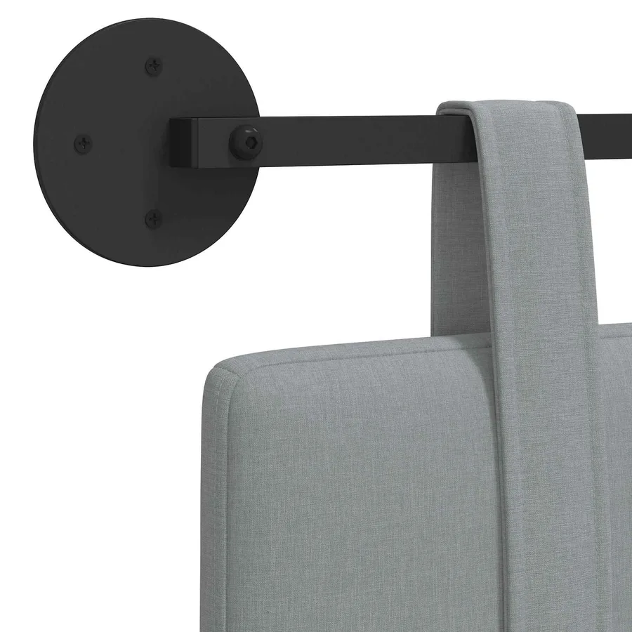 Tête de lit suspendue Gris clair Tissu - 9