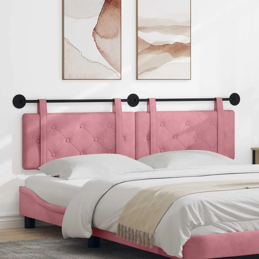 Tête de lit suspendue Rose Velours
