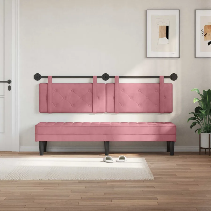 Tête de lit suspendue Rose Velours - 3