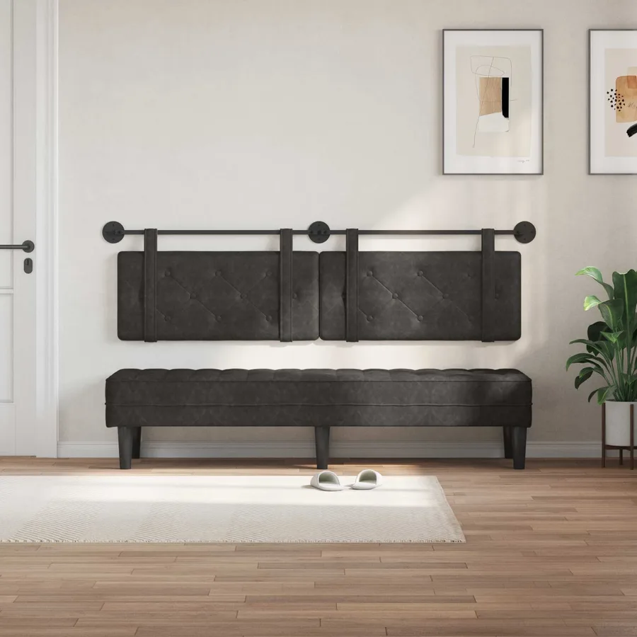 Tête de lit suspendue Noir PU antique - 3