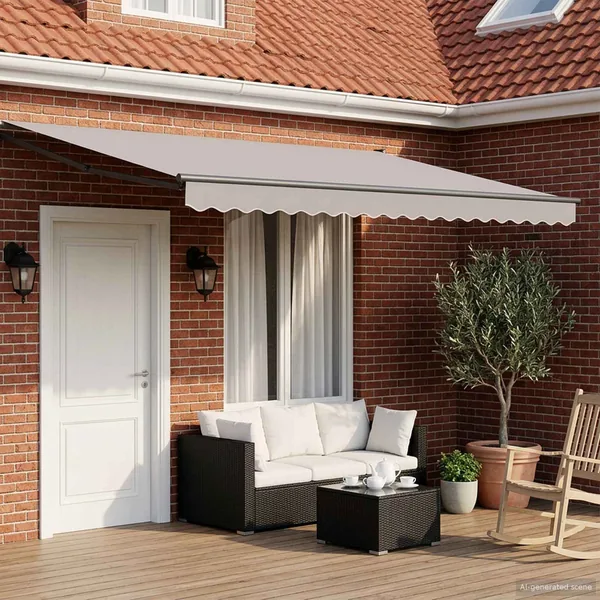 Cadre de store rétractable électrique Anthracite 4,5 × 3 m