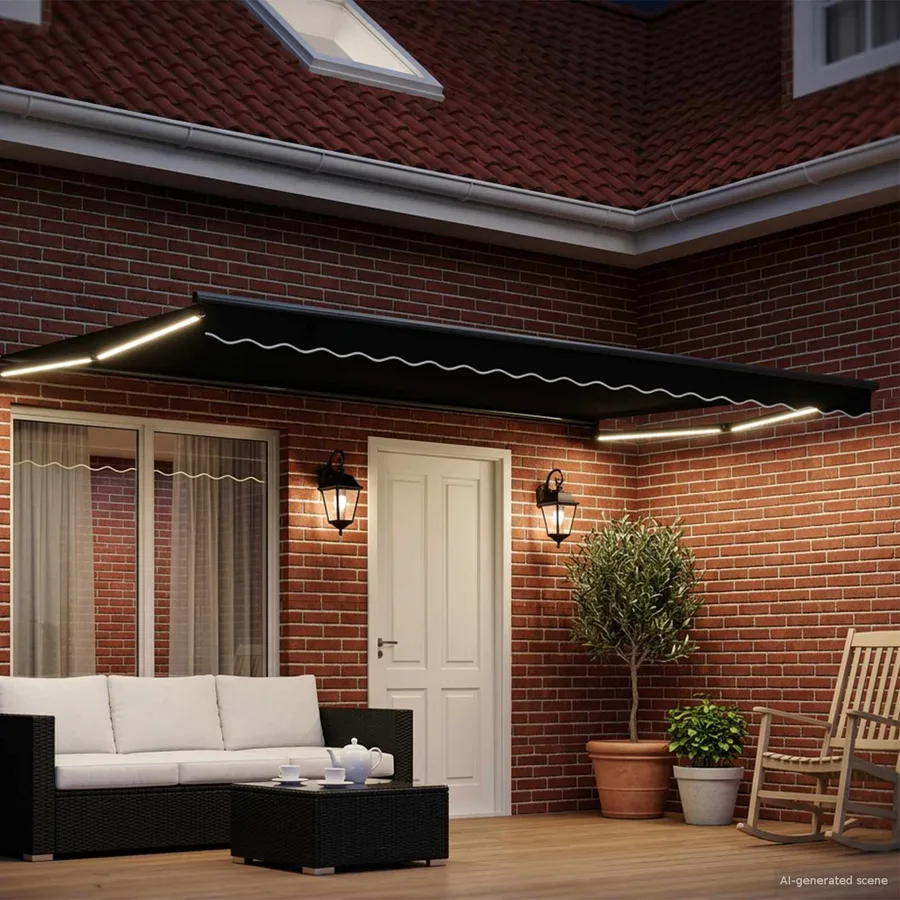 Auvent rétractable électrique Noir 4 × 3 m - 3