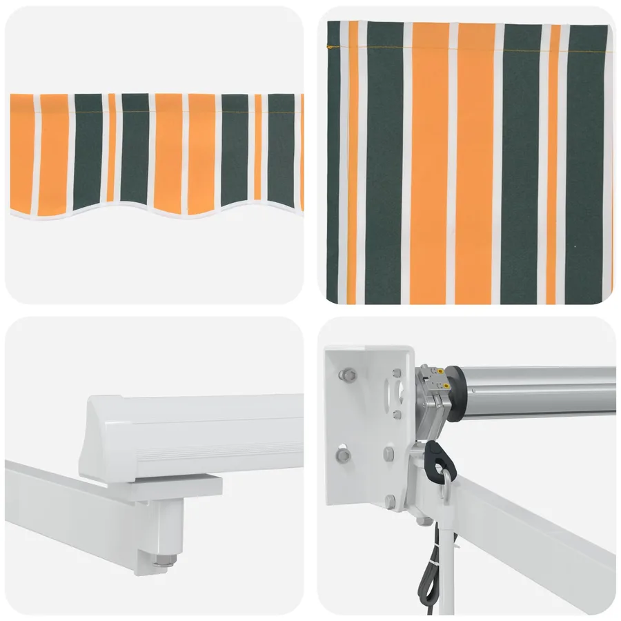 Auvent rétractable électrique Vert, Jaune, Blanc 3 x 2,5 m - 7