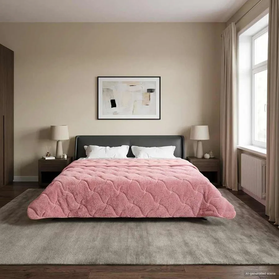 Duvet d'été simple Matelassé Rose 200 x 220 cm - 4