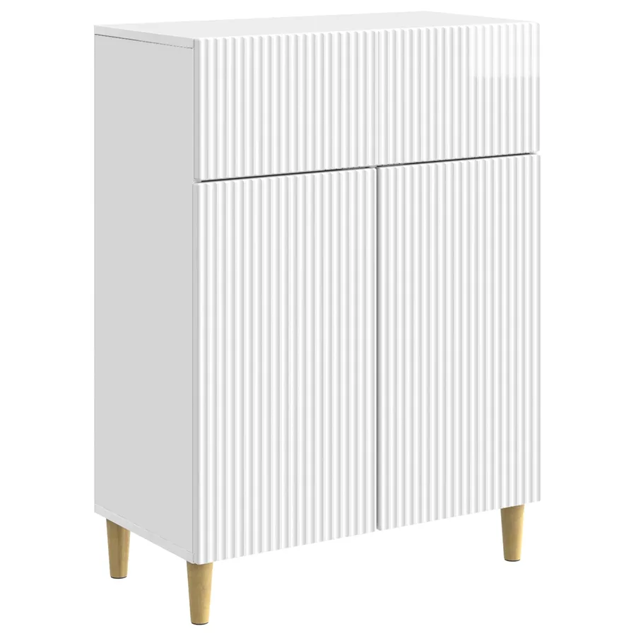 Buffet Blanc brillant 66 x 34,5 x 90 cm Bois d'ingénierie - 2