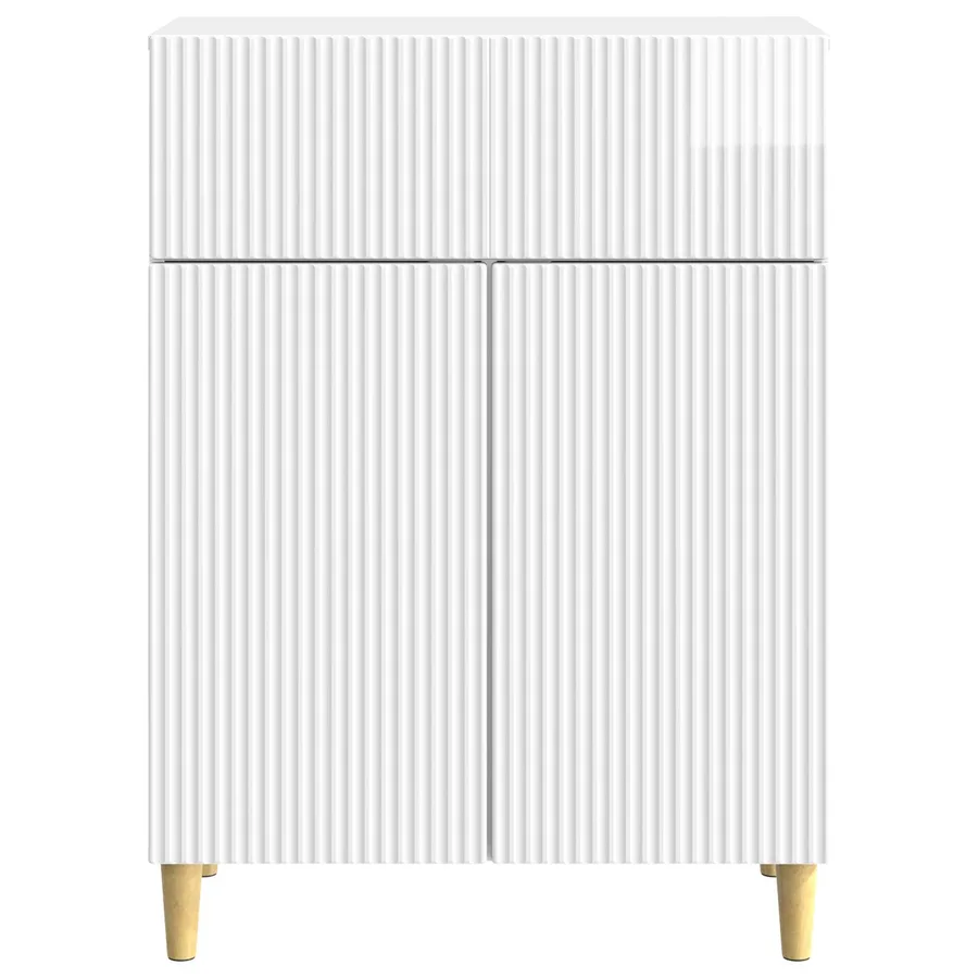 Buffet Blanc brillant 66 x 34,5 x 90 cm Bois d'ingénierie - 6