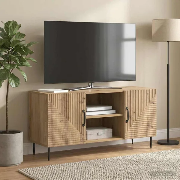 Meuble TV 102 x 34,5 x 50 cm Chêne artisanal Bois d'ingénierie