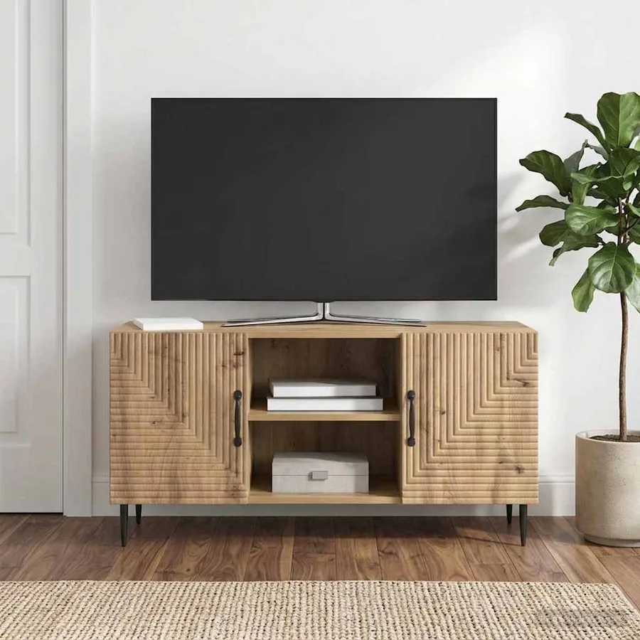 Meuble TV 102 x 34,5 x 50 cm Chêne artisanal Bois d'ingénierie - 4