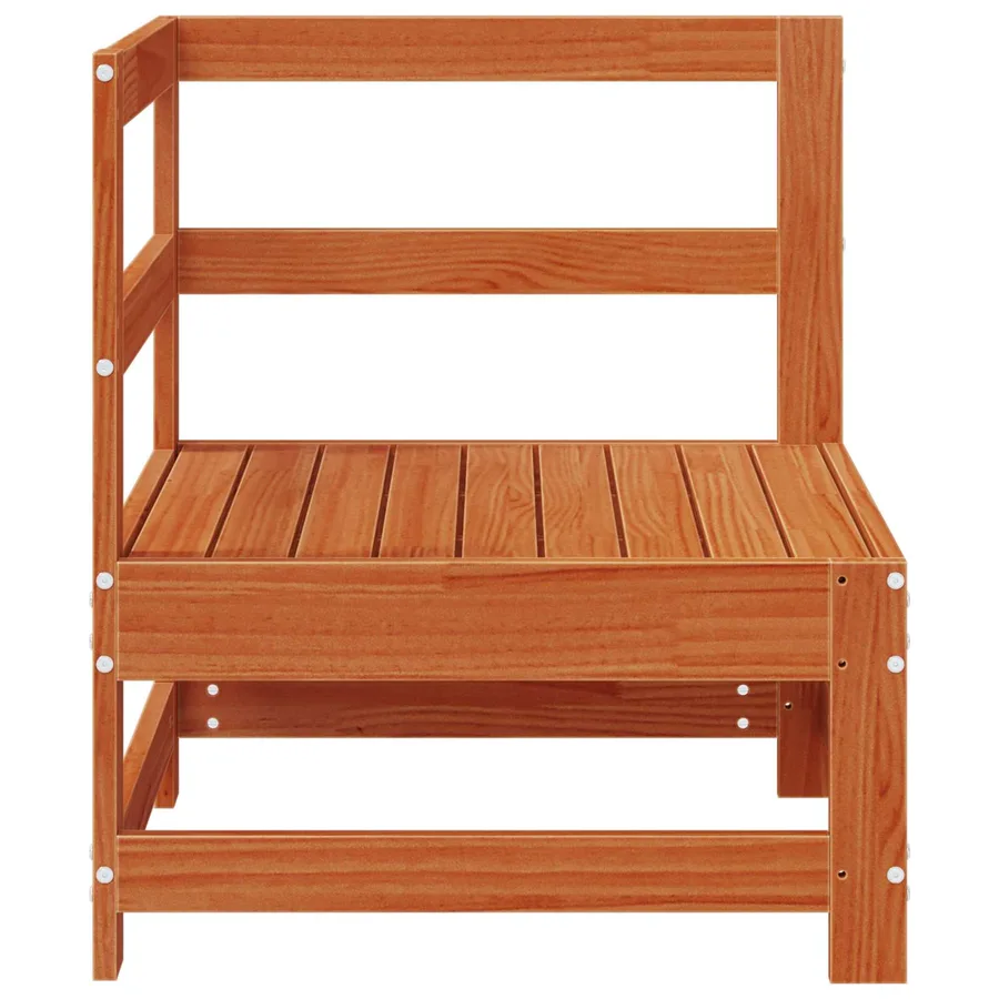 Canapé d'angle de jardin Pin massif Brun Ciré 62 x 62 x 70,5 cm - 3