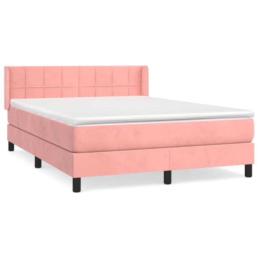 Sommier à lattes de lit avec matelas Rose 140x200 cm Velours - 2