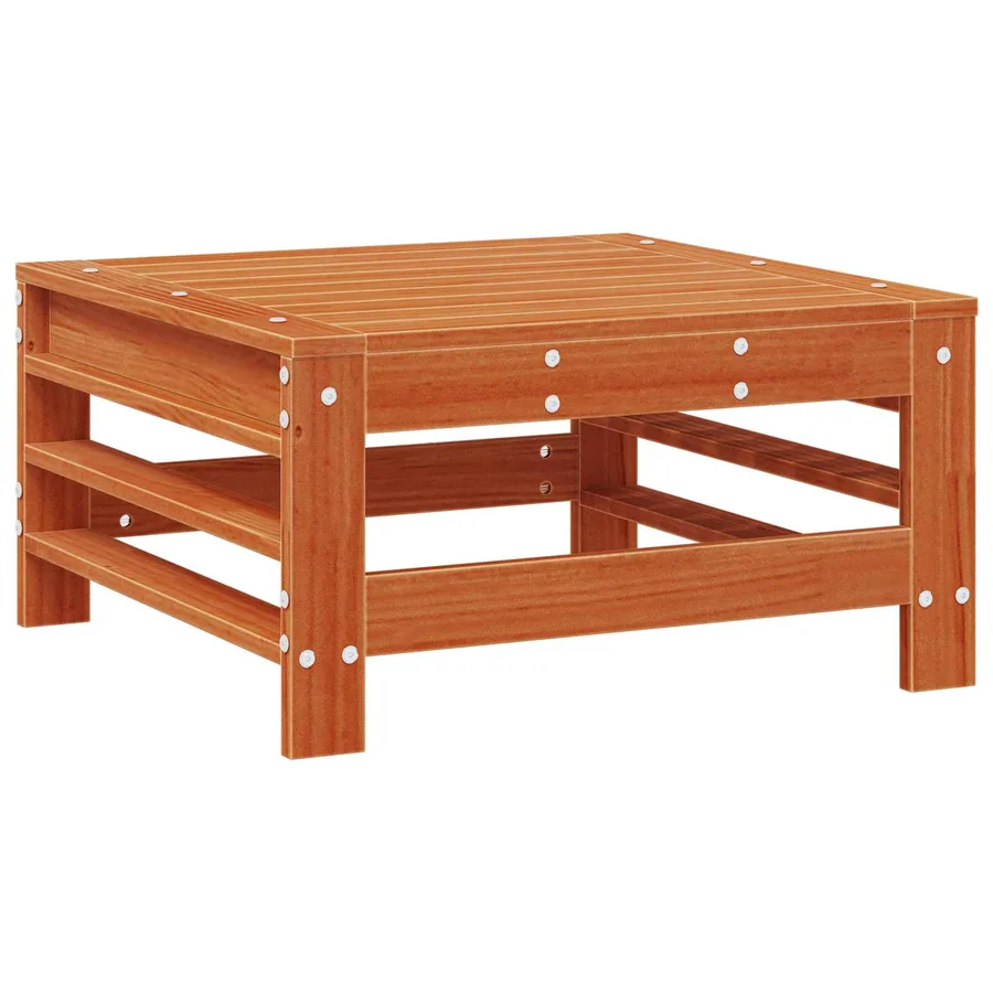 Repose-pieds de jardin Pin massif Pin brun ciré - 3
