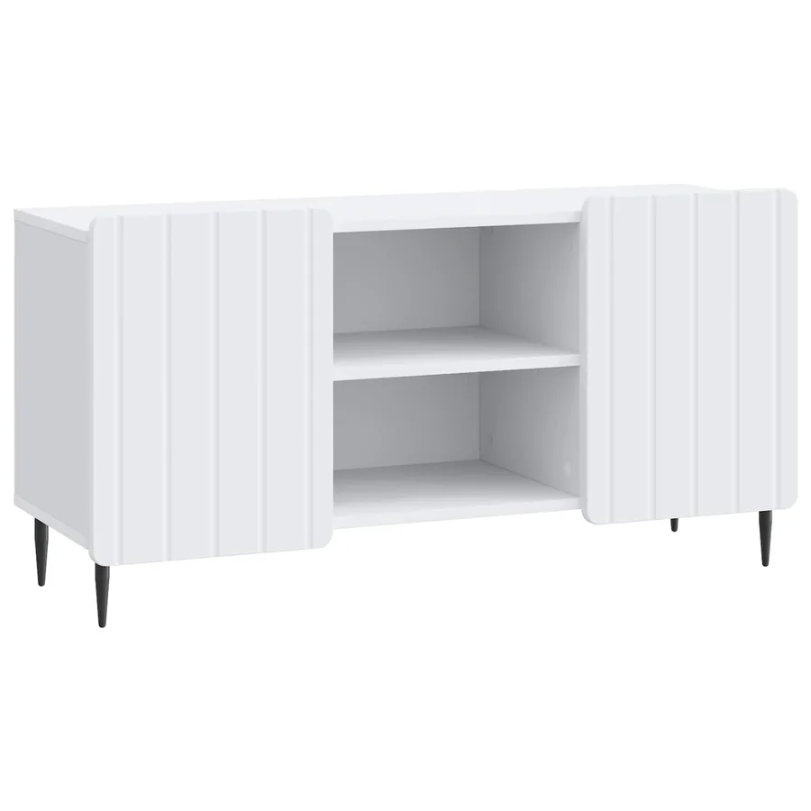 Meuble TV Blanc 102 x 34,5 x 52 cm Bois d'ingénierie - 2