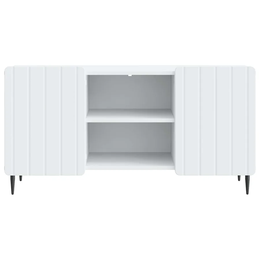 Meuble TV Blanc 102 x 34,5 x 52 cm Bois d'ingénierie - 6