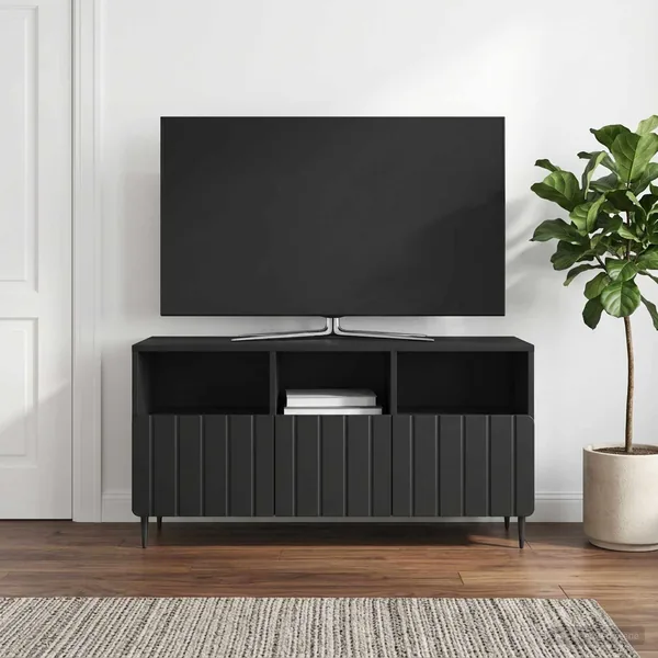Meuble TV avec tiroir Noir 102 x 34,5 x 50 cm Bois d'ingénierie