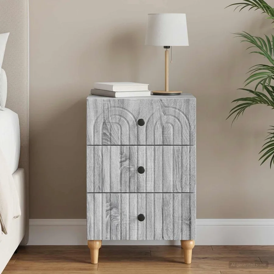 Cabinet de chevet avec tiroir Sonoma gris 43 x 41 x 66,5 cm