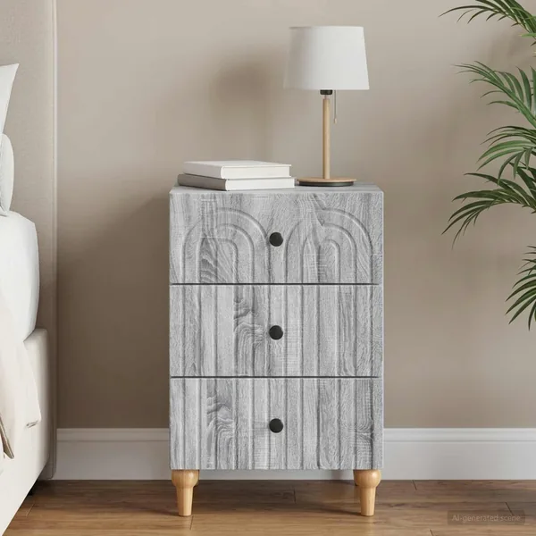 Cabinet de chevet avec tiroir Sonoma gris 43 x 41 x 66,5 cm