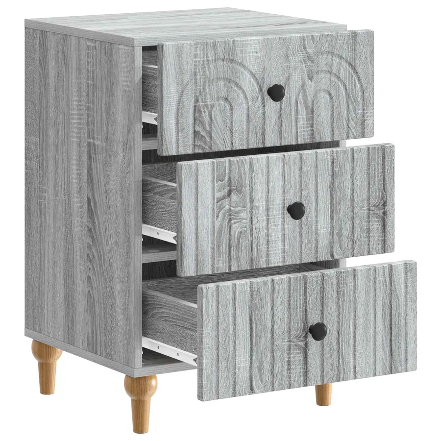 Cabinet de chevet avec tiroir Sonoma gris 43 x 41 x 66,5 cm - 4