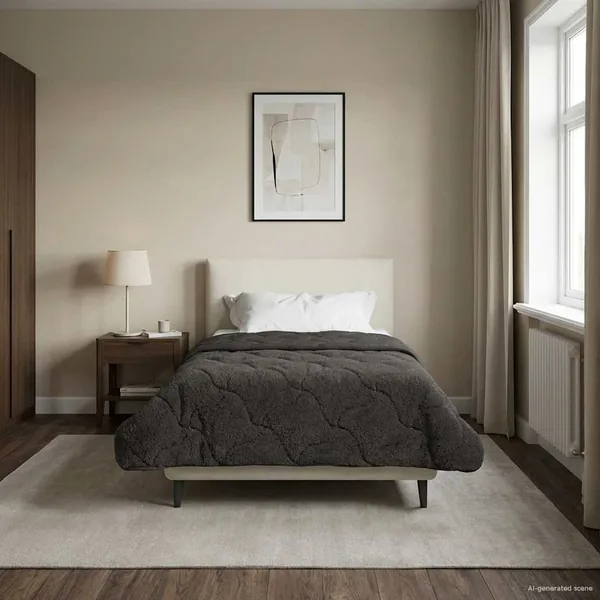 Duvet d'été simple Matelassé Anthracite 140 x 220 cm