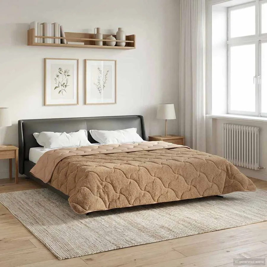 Duvet complet toute l'année Matelassé Taupe 240 x 260 cm - 4