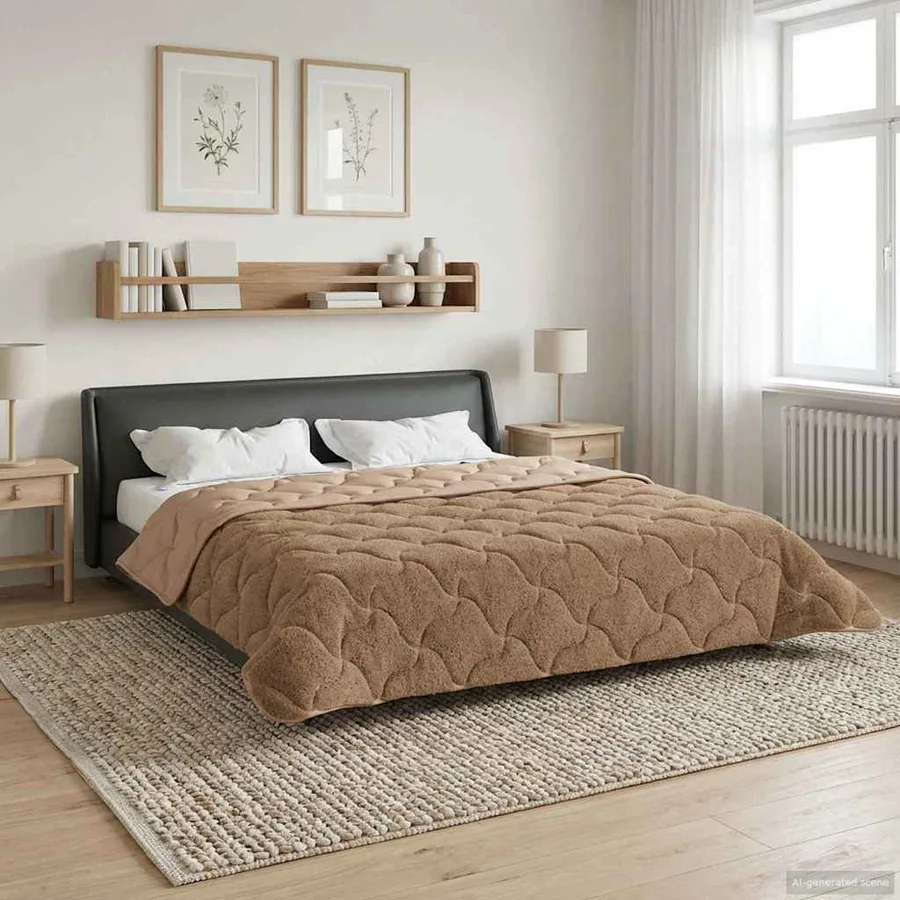 Duvet complet toute l'année Matelassé Taupe 200 x 240 cm - 5
