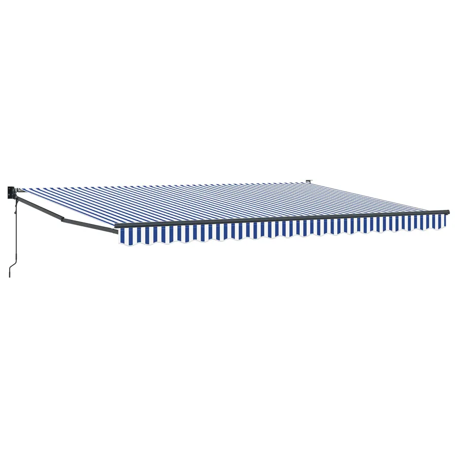Auvent rétractable Bleu et Blanc 4 x 2 m Polyester et métal - 2