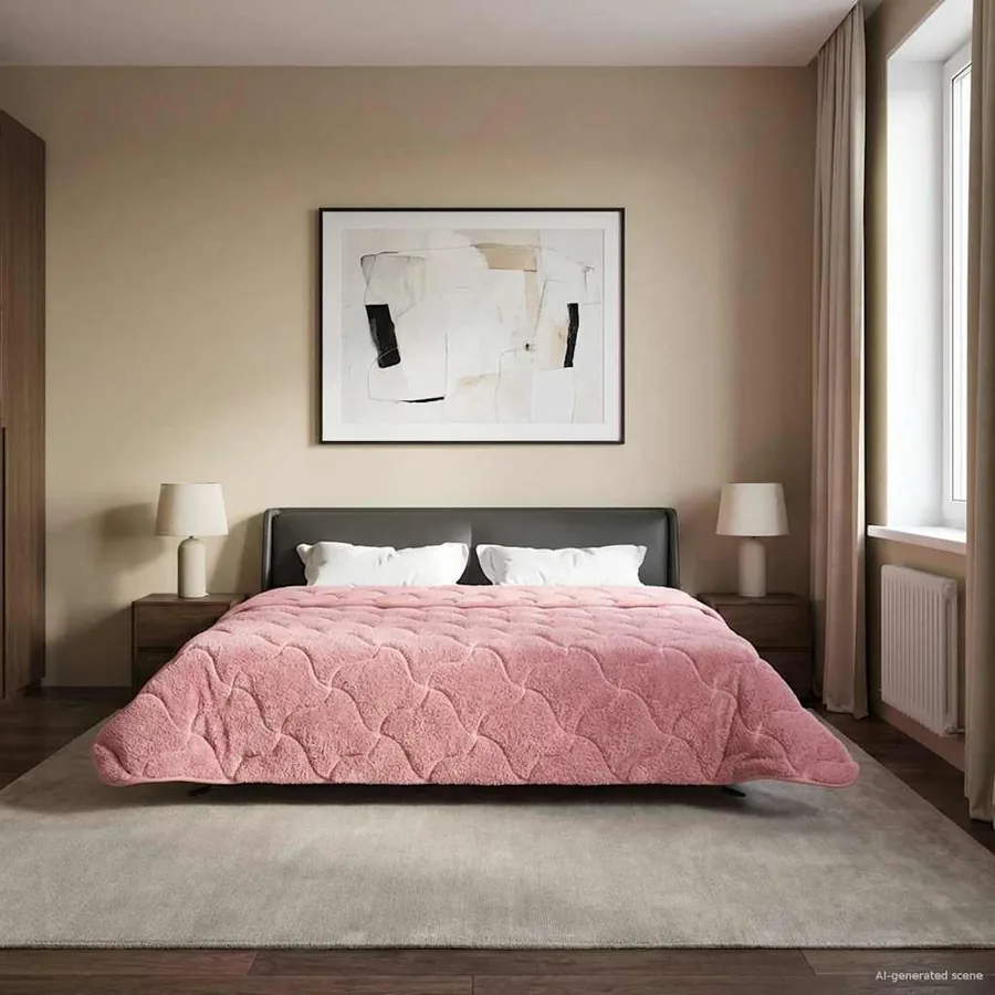 Duvet complet toute l'année Matelassé Rose 240 x 260 cm