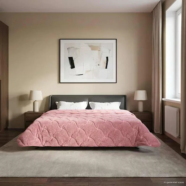 Duvet complet toute l'année Matelassé Rose 240 x 260 cm