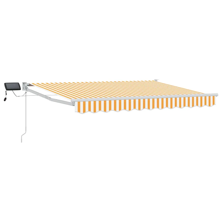 Store rétractable manuel avec LEDs Jaune et blanc 3 x 2,5 m - 2
