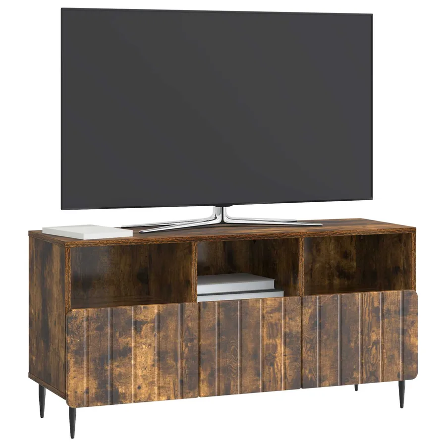Meuble TV Chêne fumé 102 x 34,5 x 50 cm Bois d'ingénierie - 3
