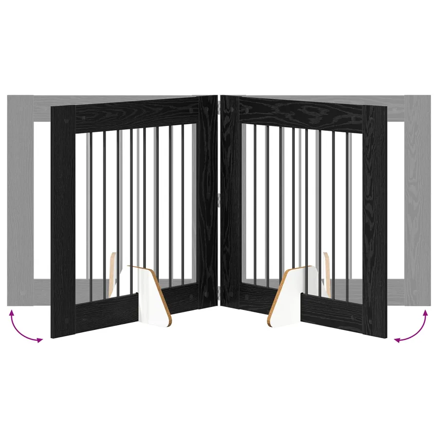 Porte de chien pliable avec supports 2 pcs Chêne noir 160,5 cm - 7