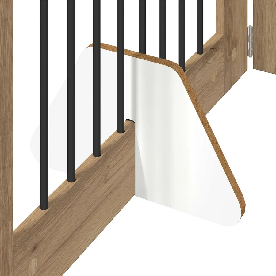 Porte de chien pliable avec supports 4 pcs Chêne artisanal - 5