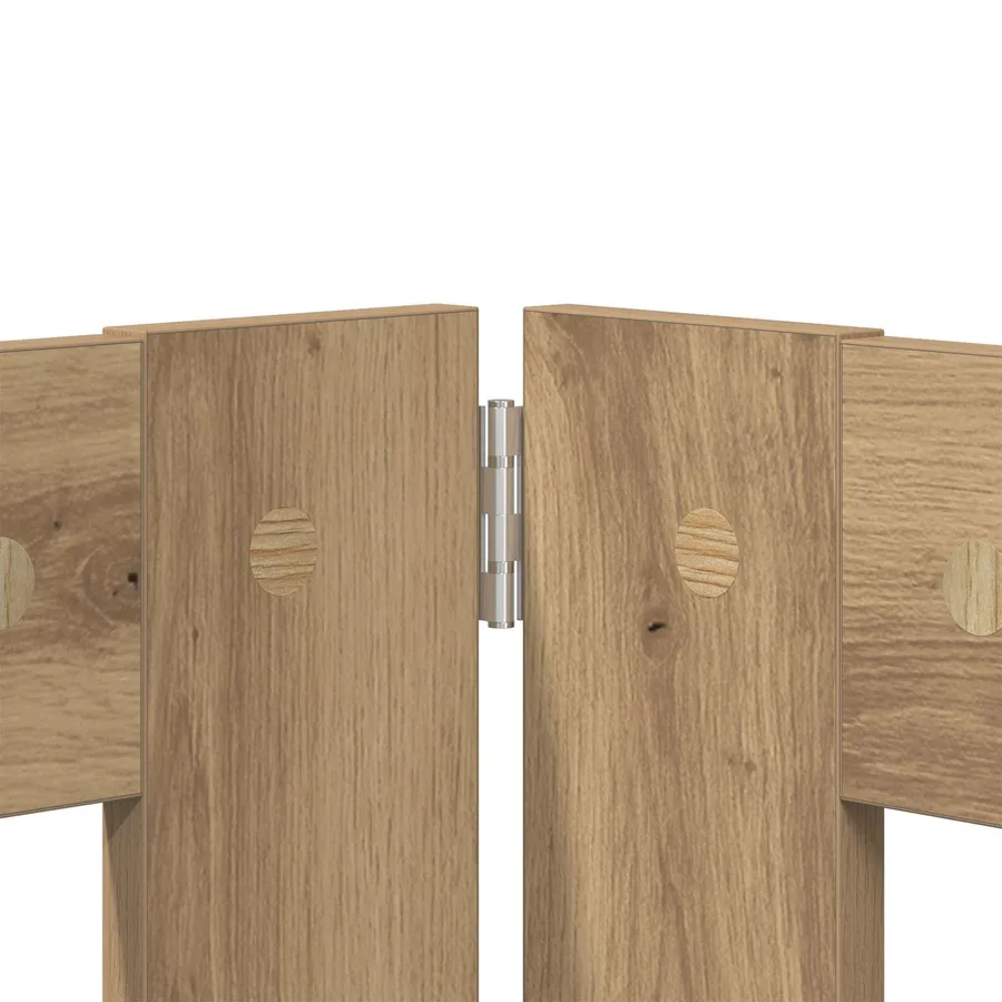 Porte de chien pliable avec supports 6 pcs Chêne artisanal - 4