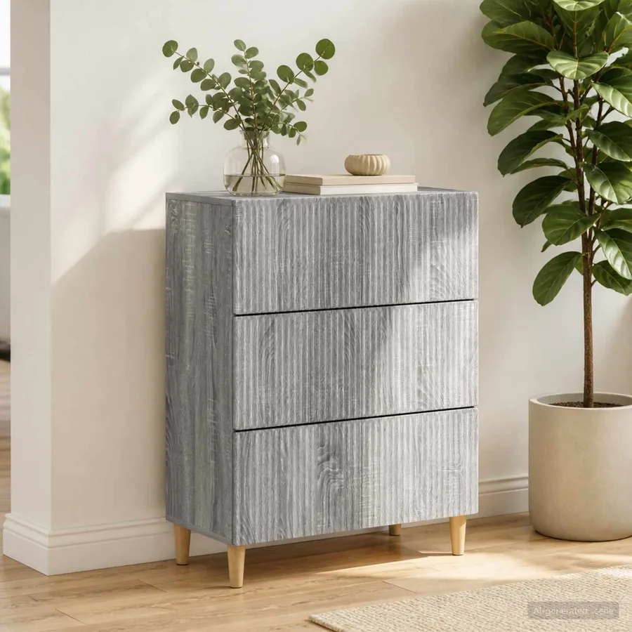 Armoire à tiroirs Sonoma gris 66 x 34,5 x 90 cm - 4