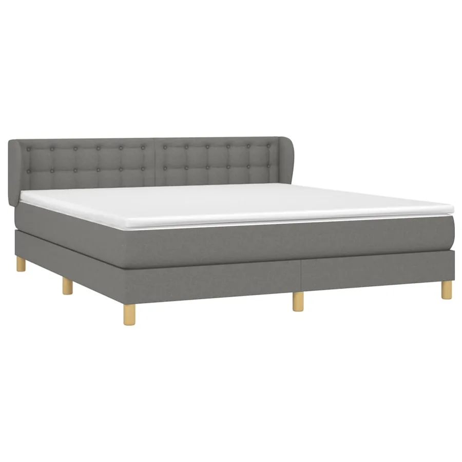 Sommier à lattes de lit avec matelas Gris foncé 160x200cm Tissu - 3