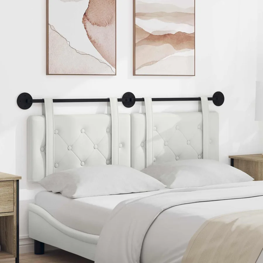 Tête de lit suspendue Blanc Simili cuir